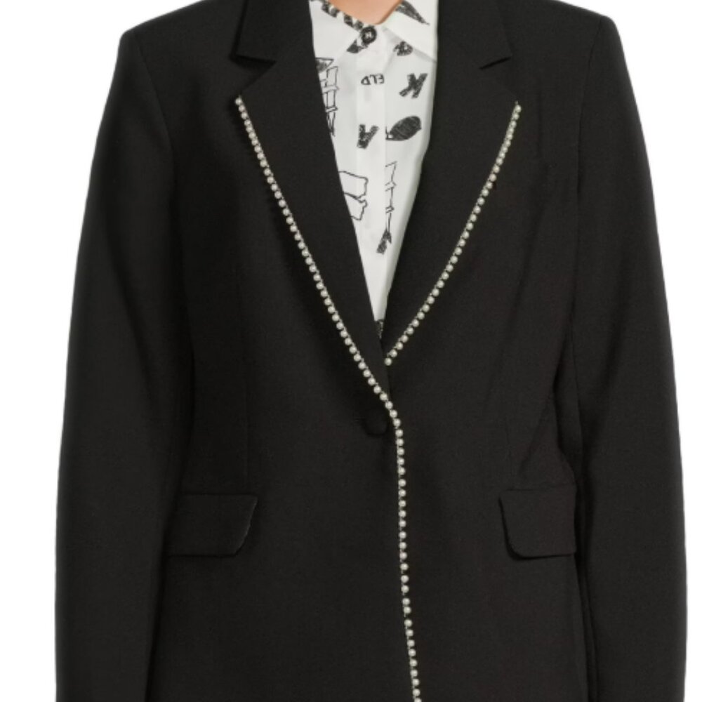 Karl Lagerfeld Paris -Pearl Embellished Black Blazer- Size 4